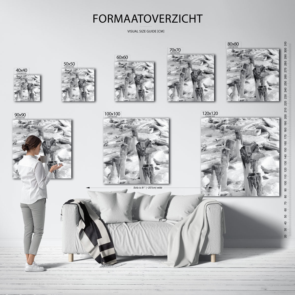 Ijs en houten palen Poster