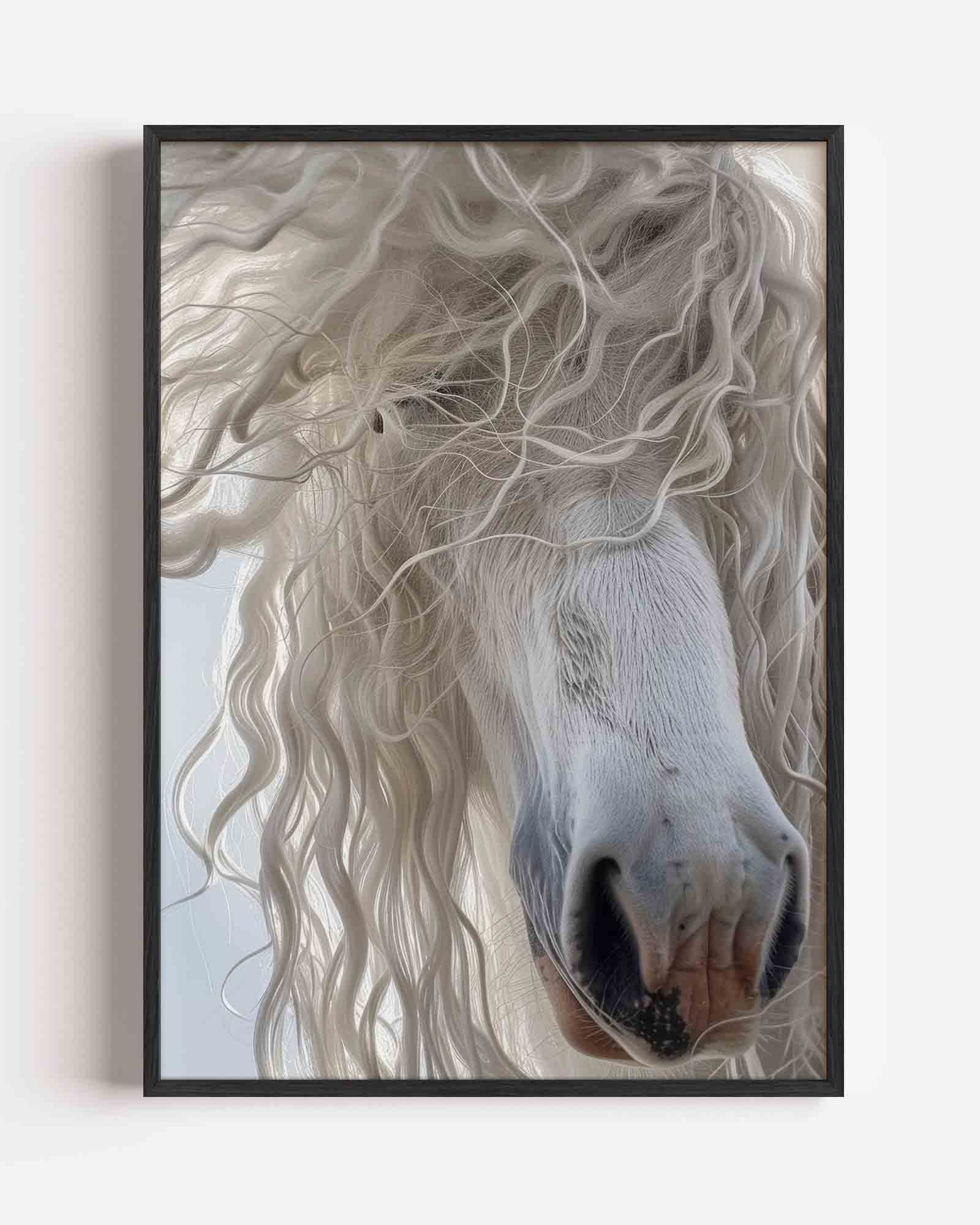 Witte paardenneus Poster