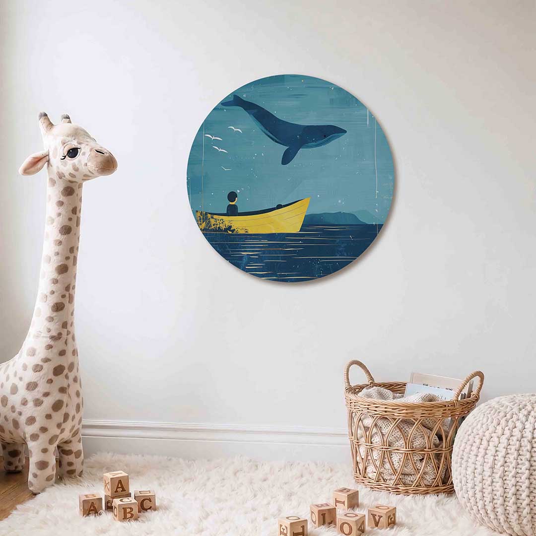 Walvis en boot Muurcirkel