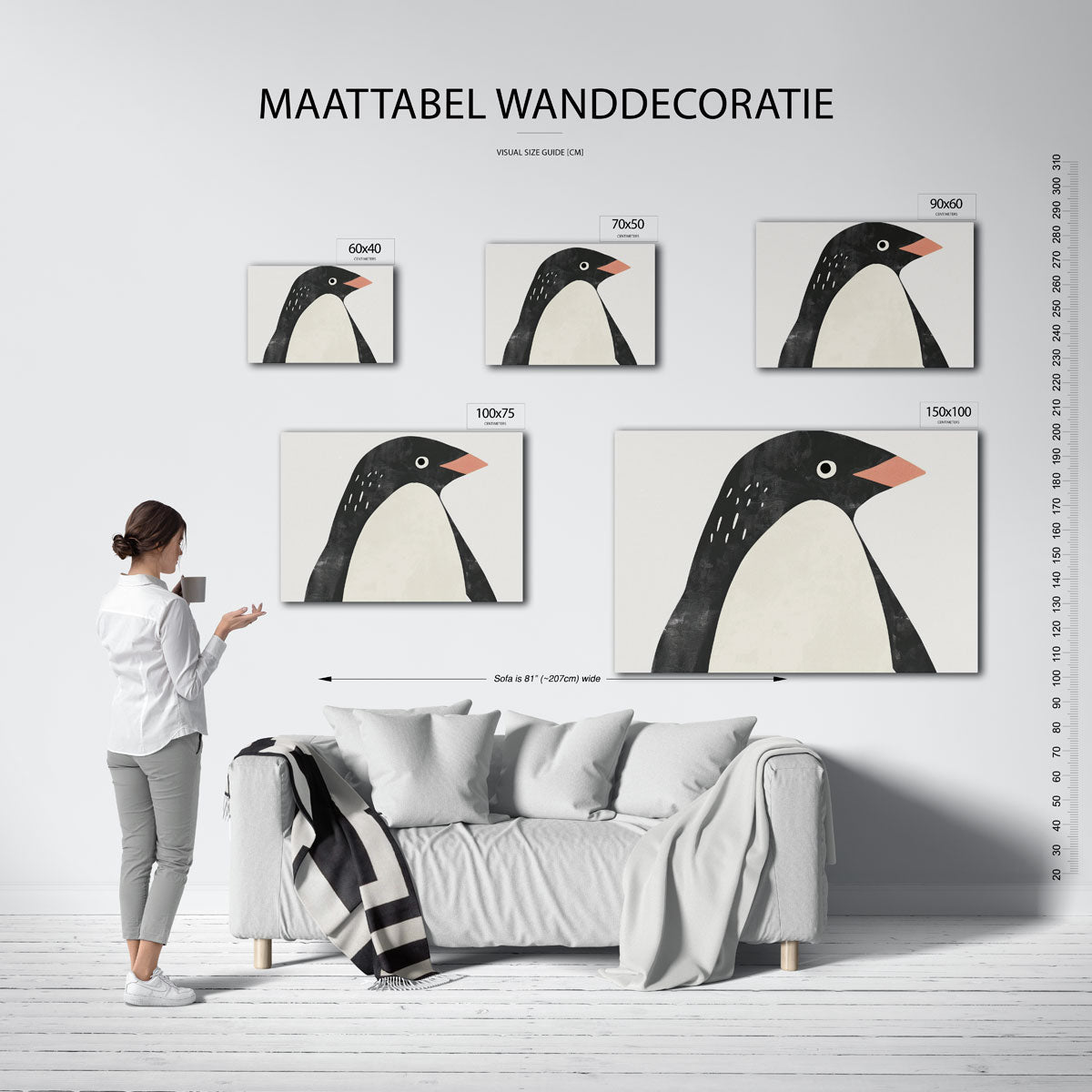 Gestileerde pinguïn Kunstwerk