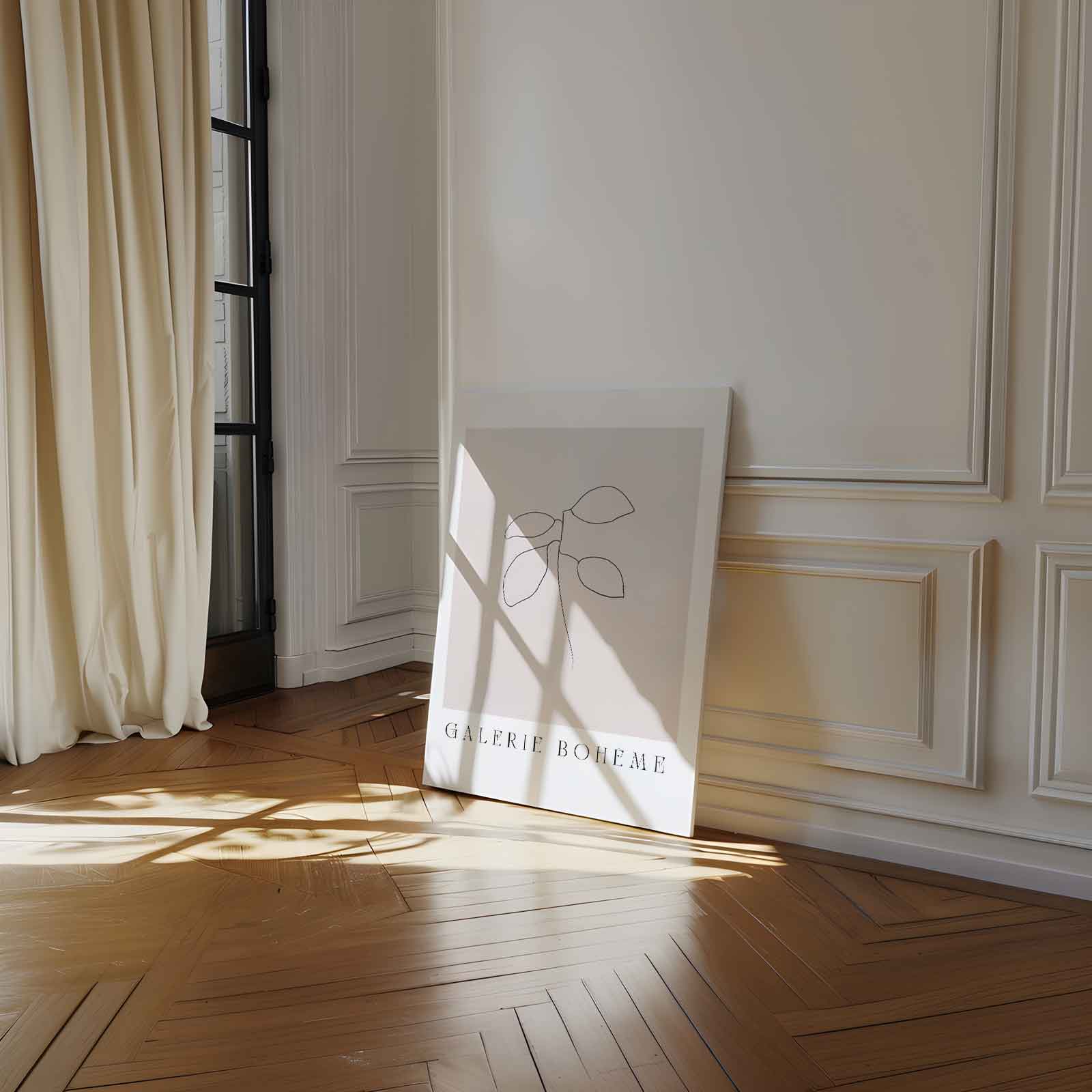 Minimalistische Botanische Schets Kunstwerk-canvas-dibond-plexiglas-wanddecoratie-WallArtistic