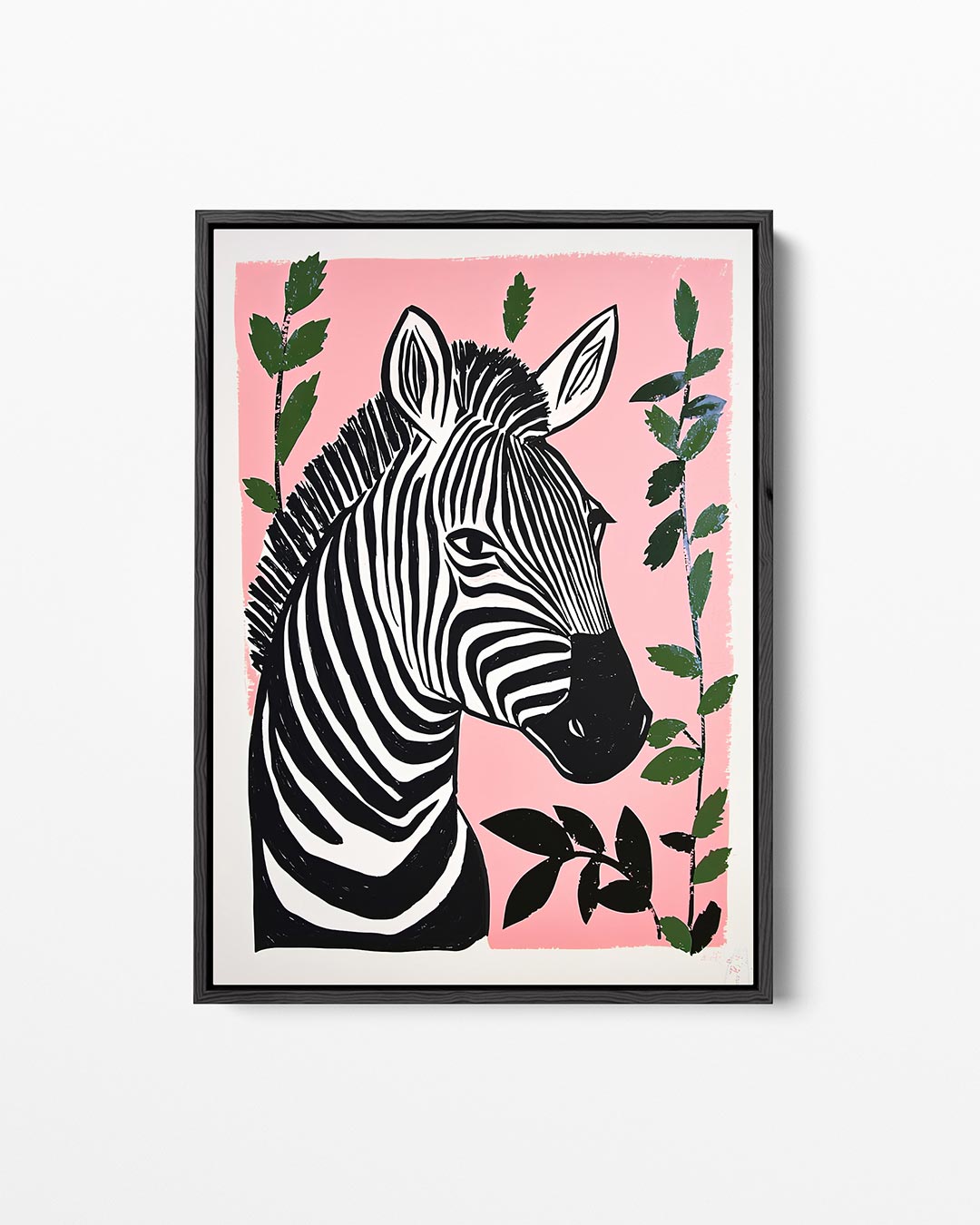 Zebra en bladeren Kunstwerk