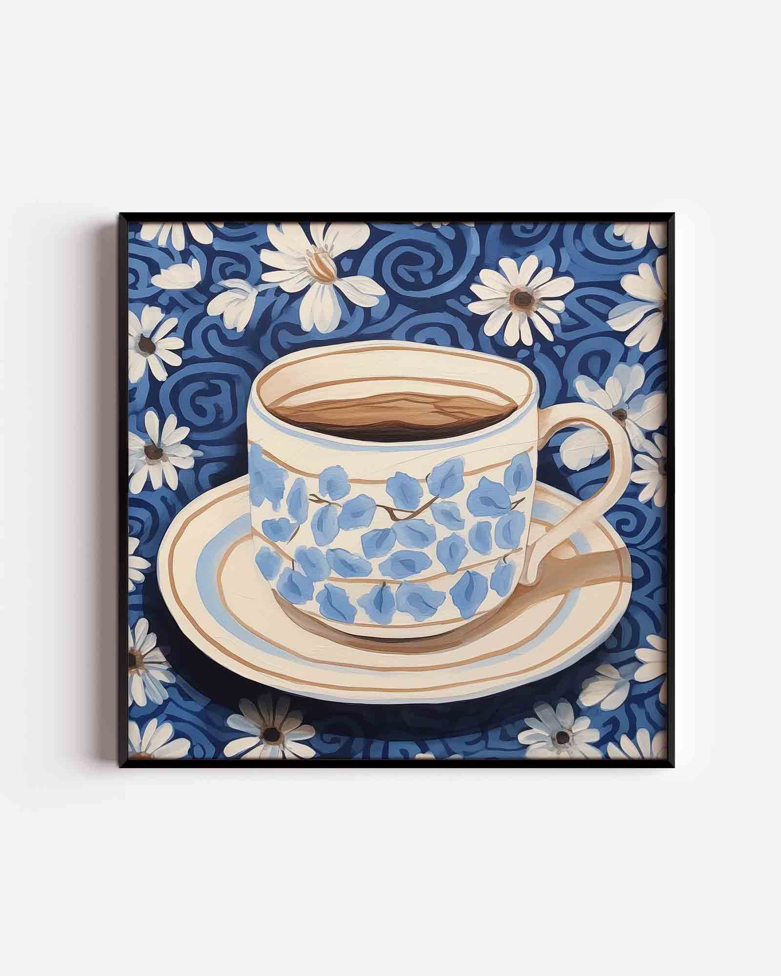 Bloemen en kopje Poster