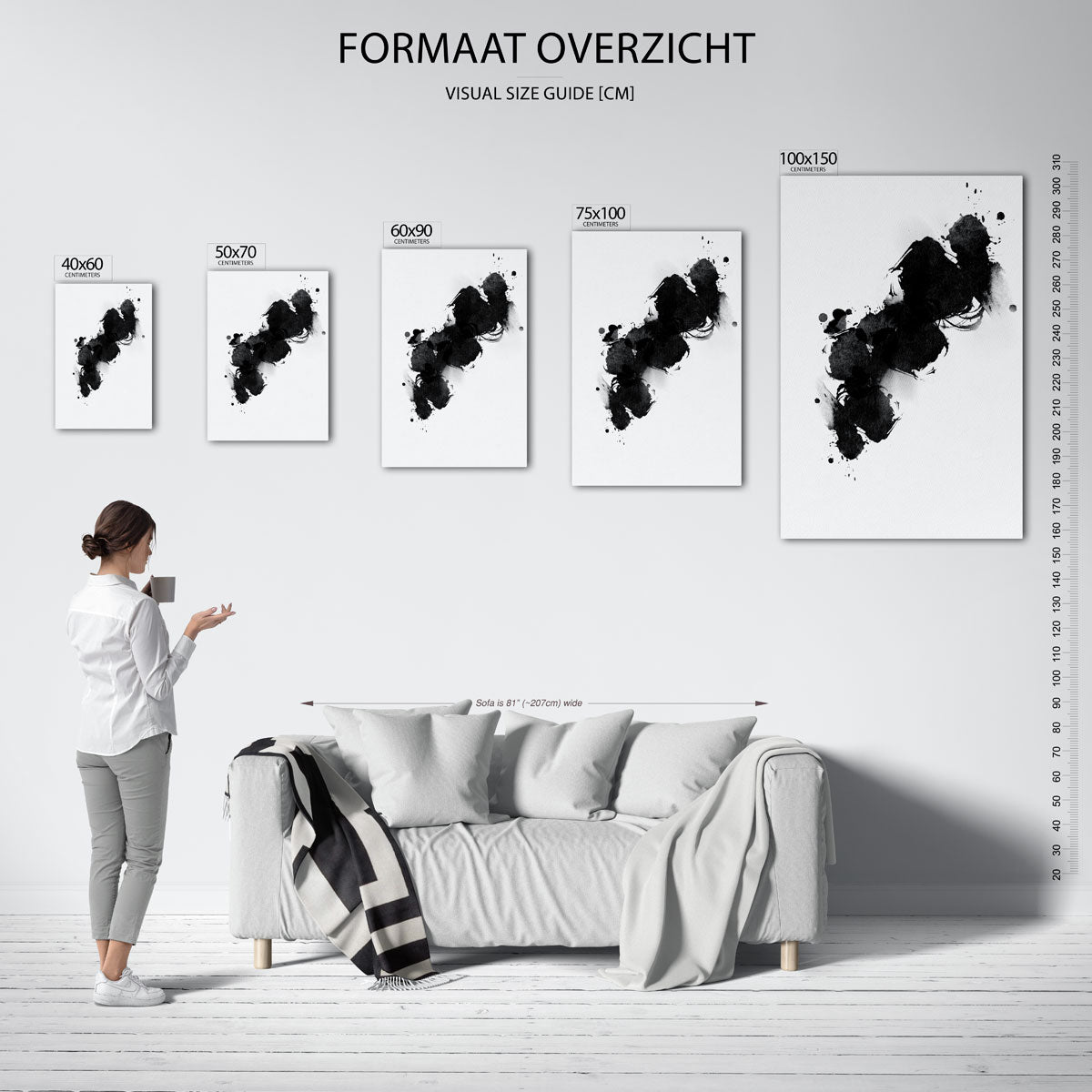 Dynamische inktvlekken Kunstwerk