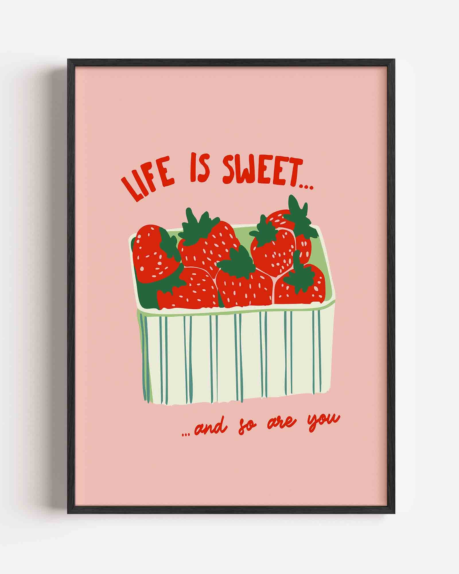Aardbeien in mand Poster