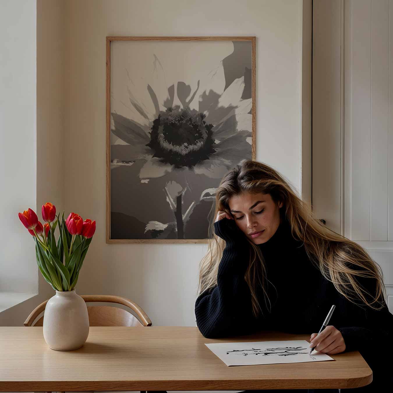 Stijlvolle Zonnebloem Poster-WallArtistic