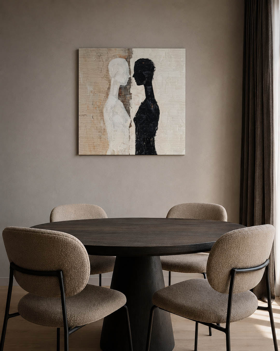 Tegenovergestelde figuren Kunstwerk
