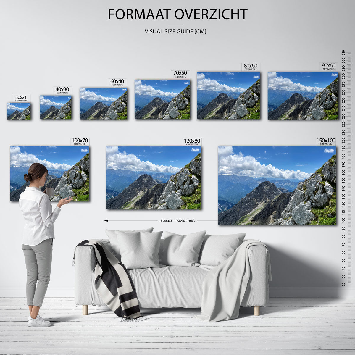 Berglandschap met wolken Poster
