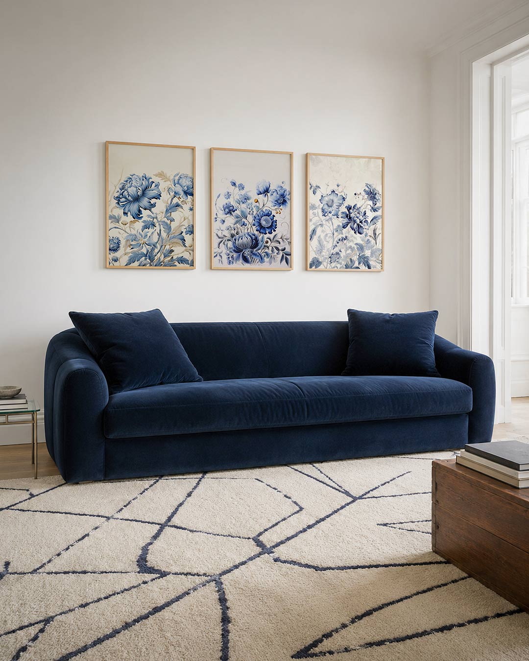 Bloemenpracht in blauw Posterset