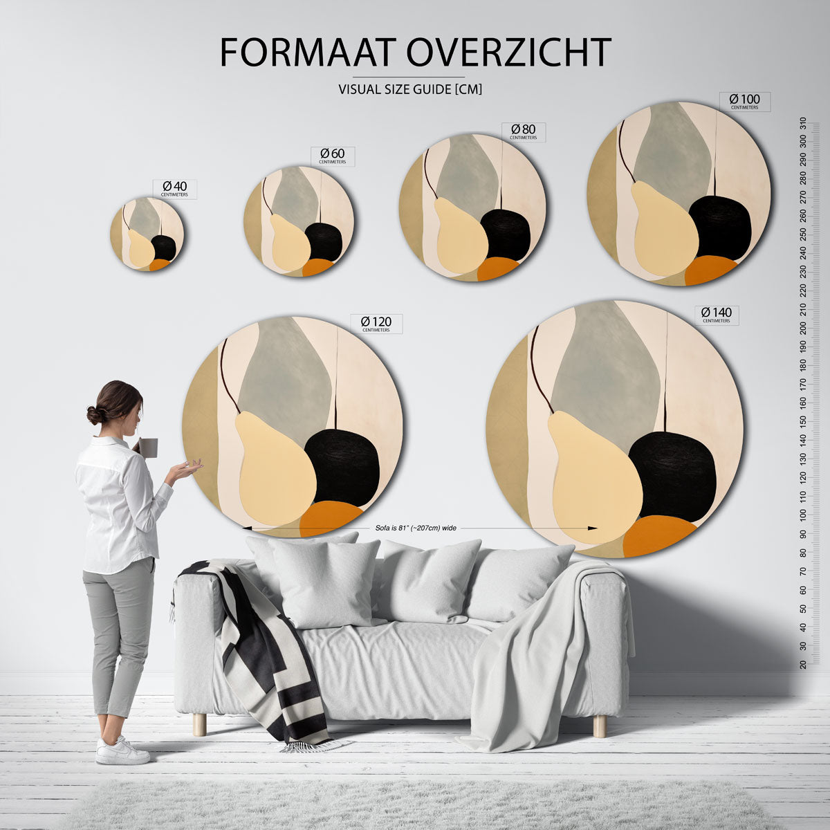Abstracte vormen Muurcirkel