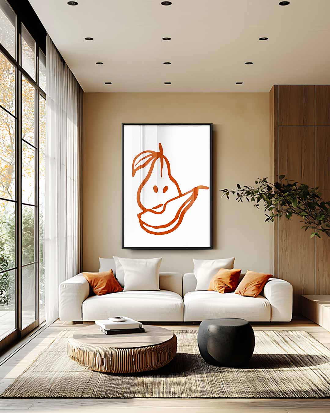 Abstracte Peer en Banaan Kunstwerk-canvas-dibond-plexiglas-wanddecoratie-WallArtistic