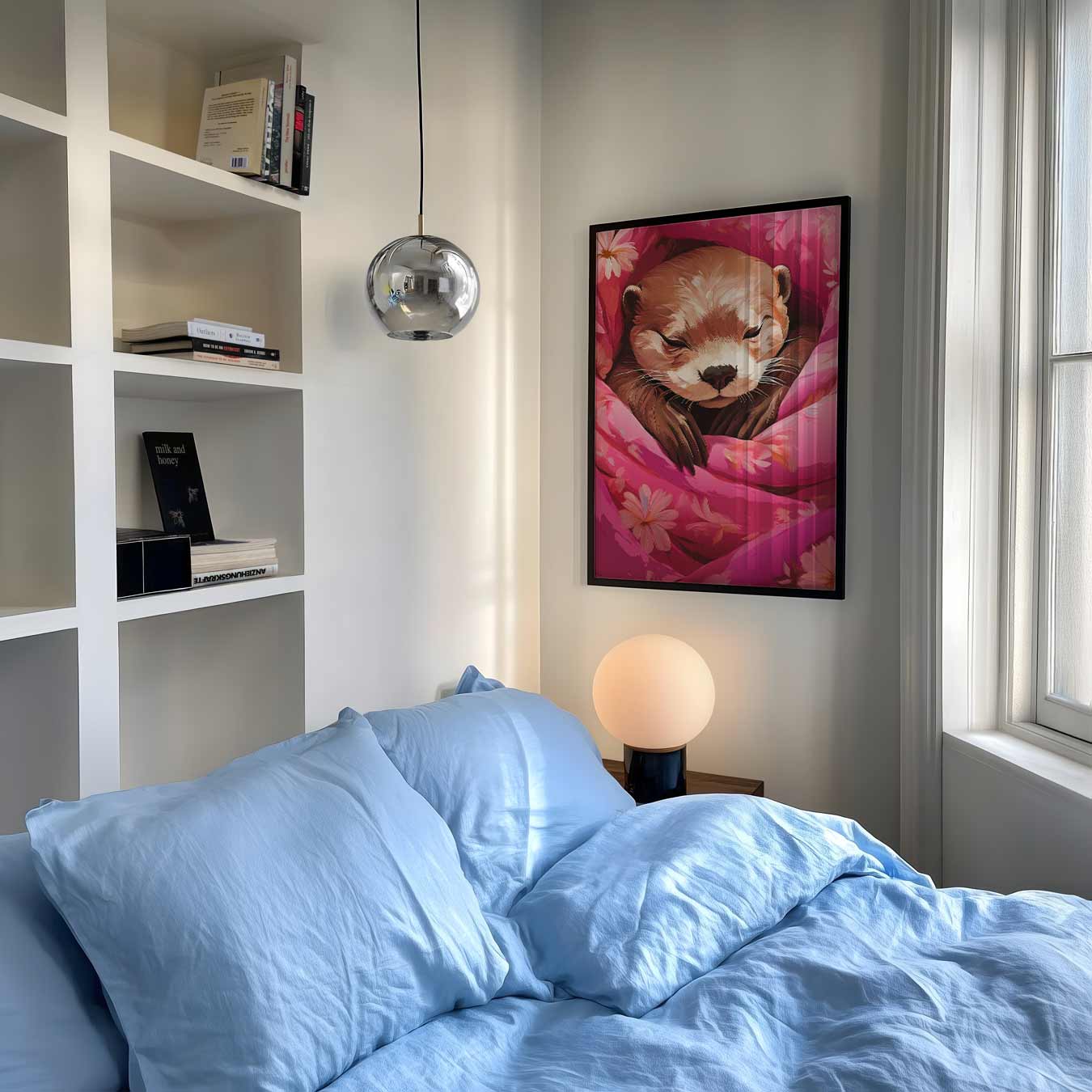 Schattige Onder-dekbed Otter Poster-WallArtistic