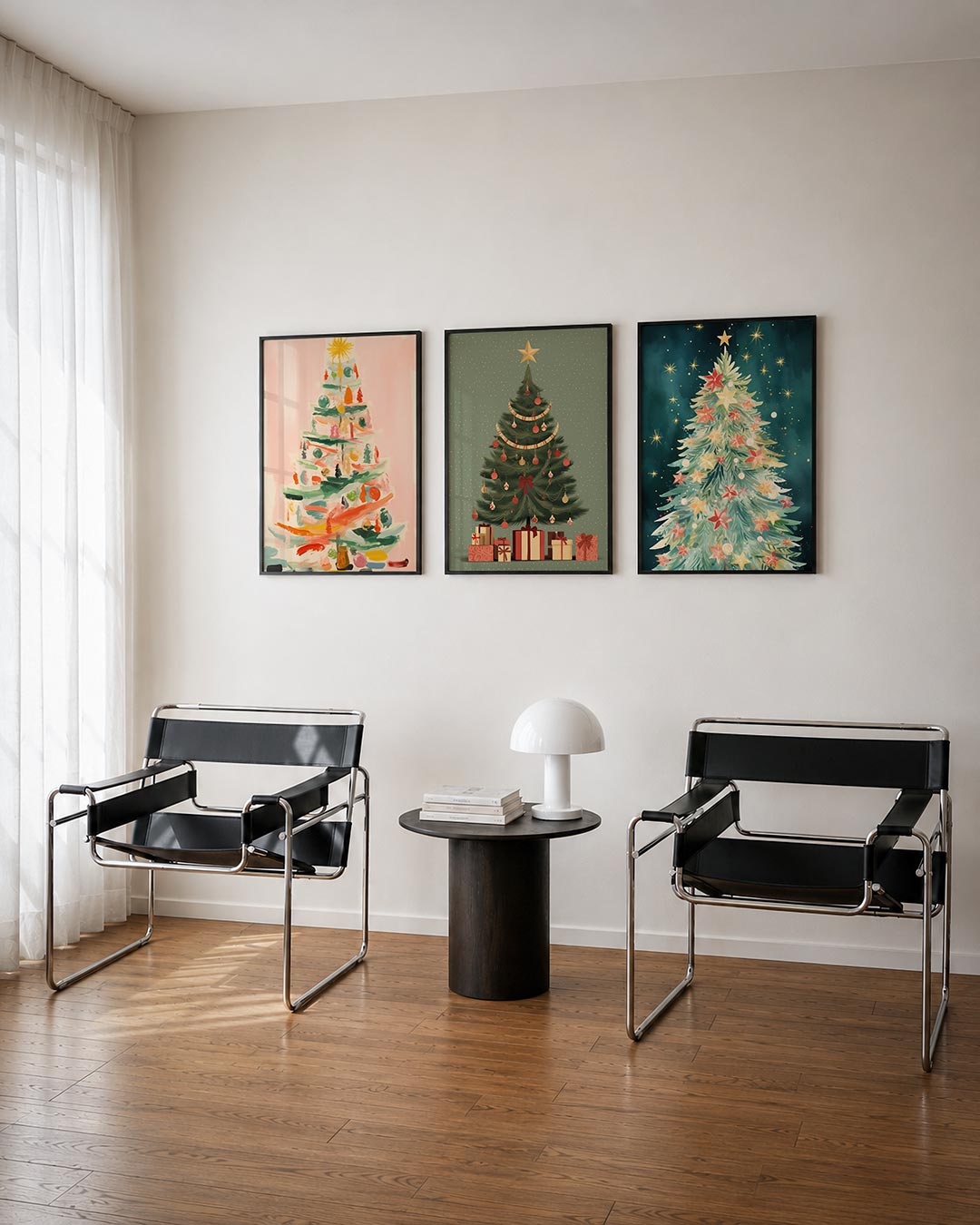 Kleurrijke kerstboom Posterset