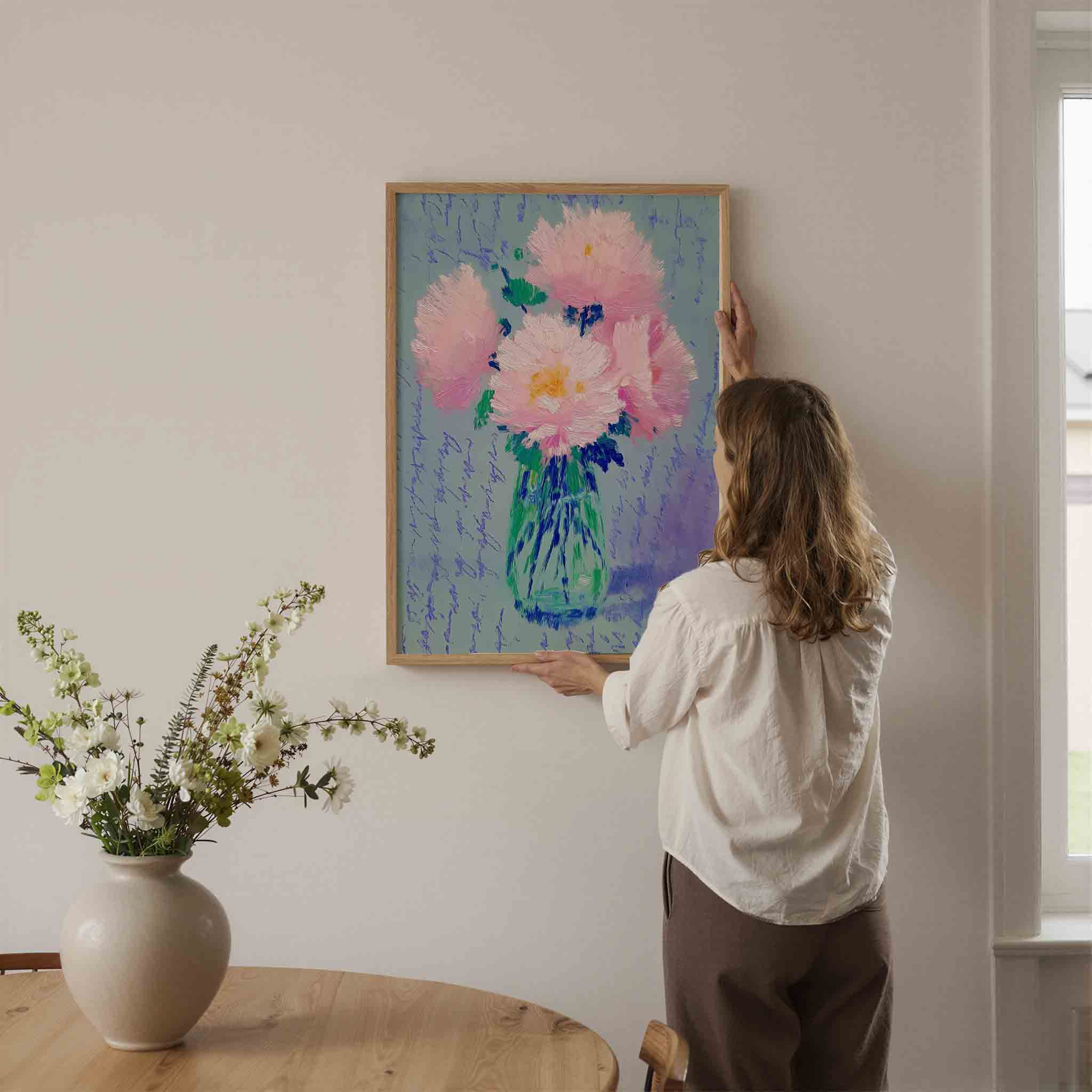 Bloemen in vaas Poster