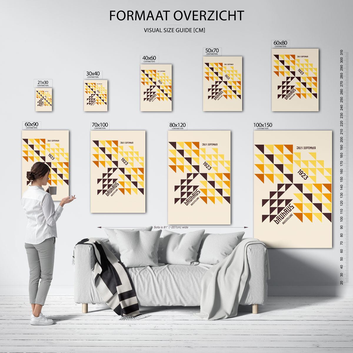 Driehoekige vlakverdeling Poster