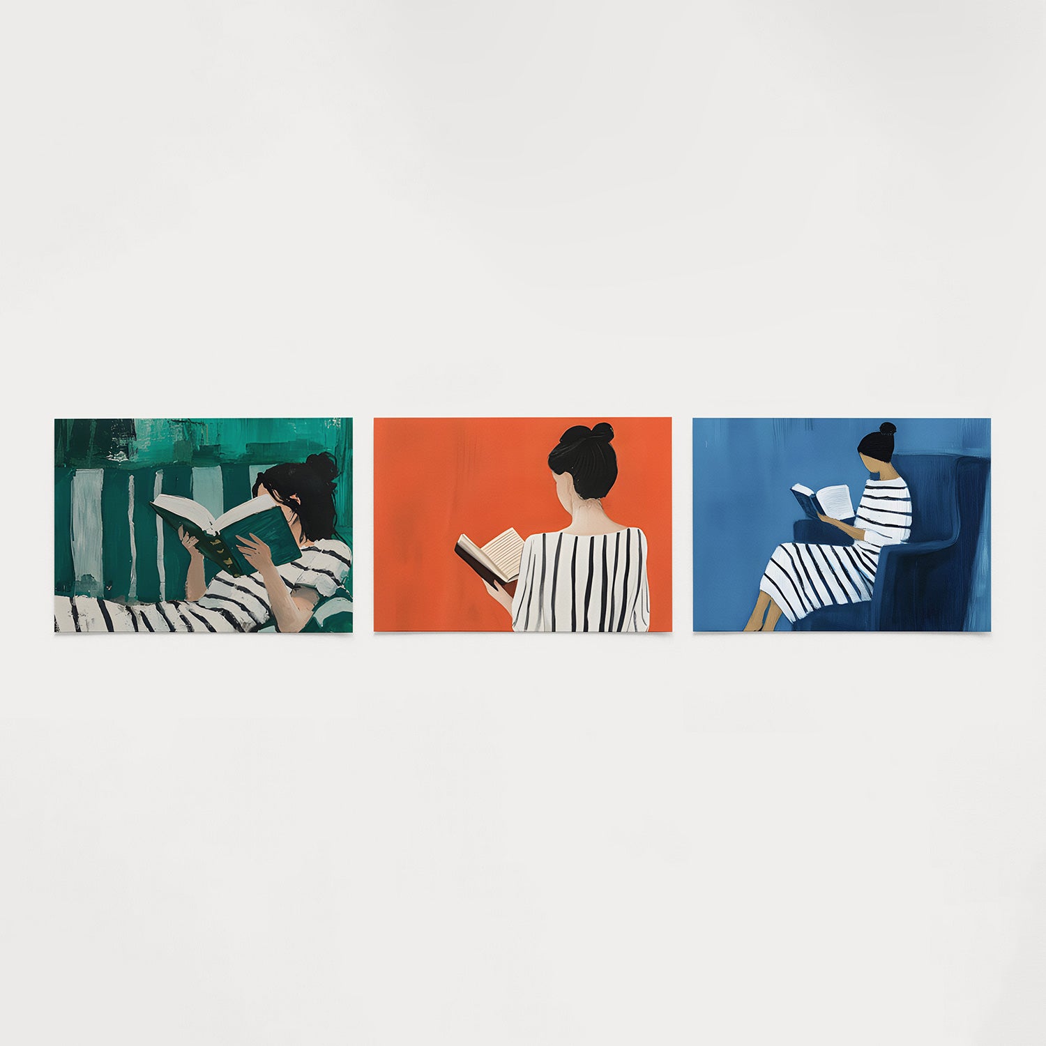 Lezende vrouw Posterset
