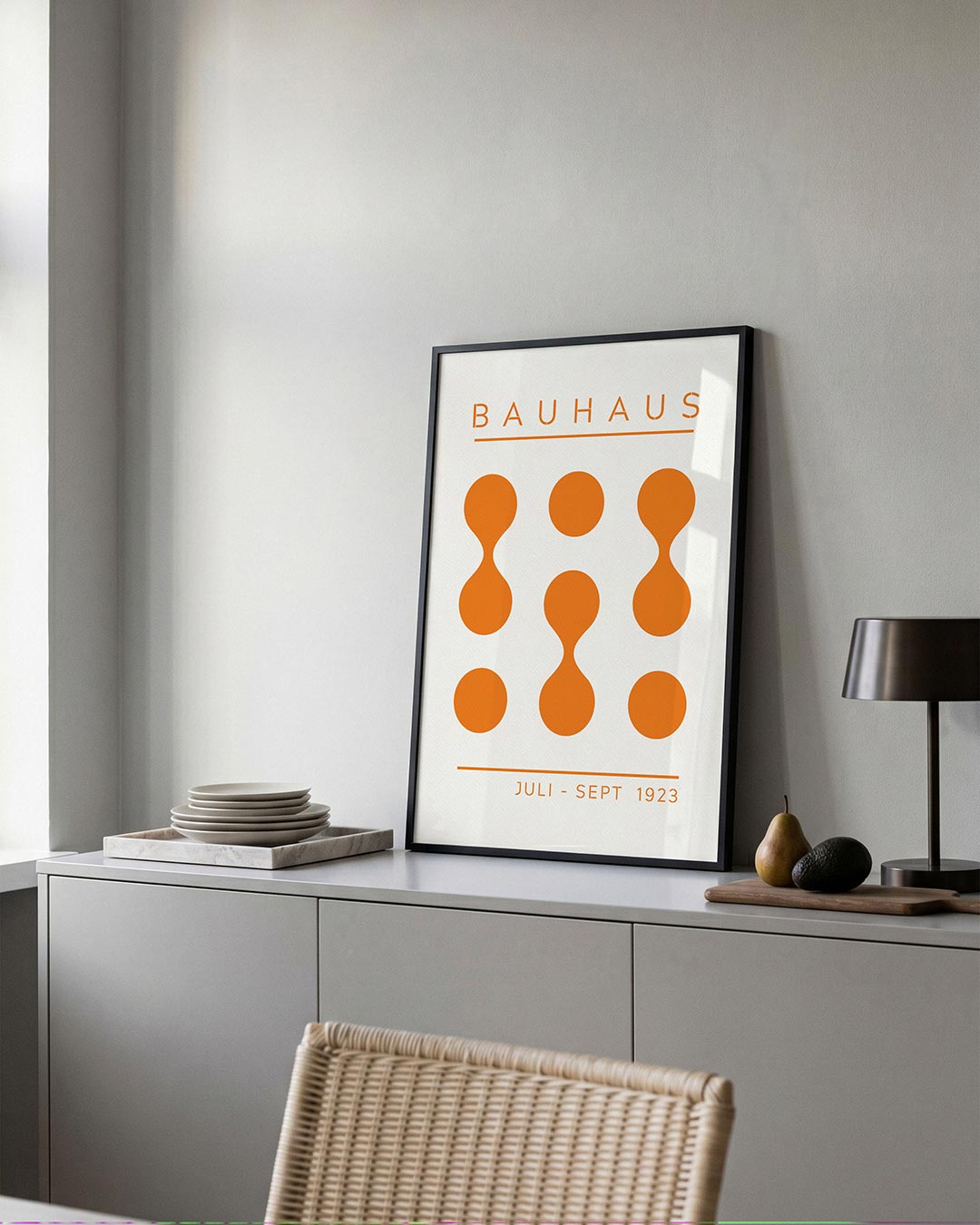 Oranje cirkelpatroon Poster