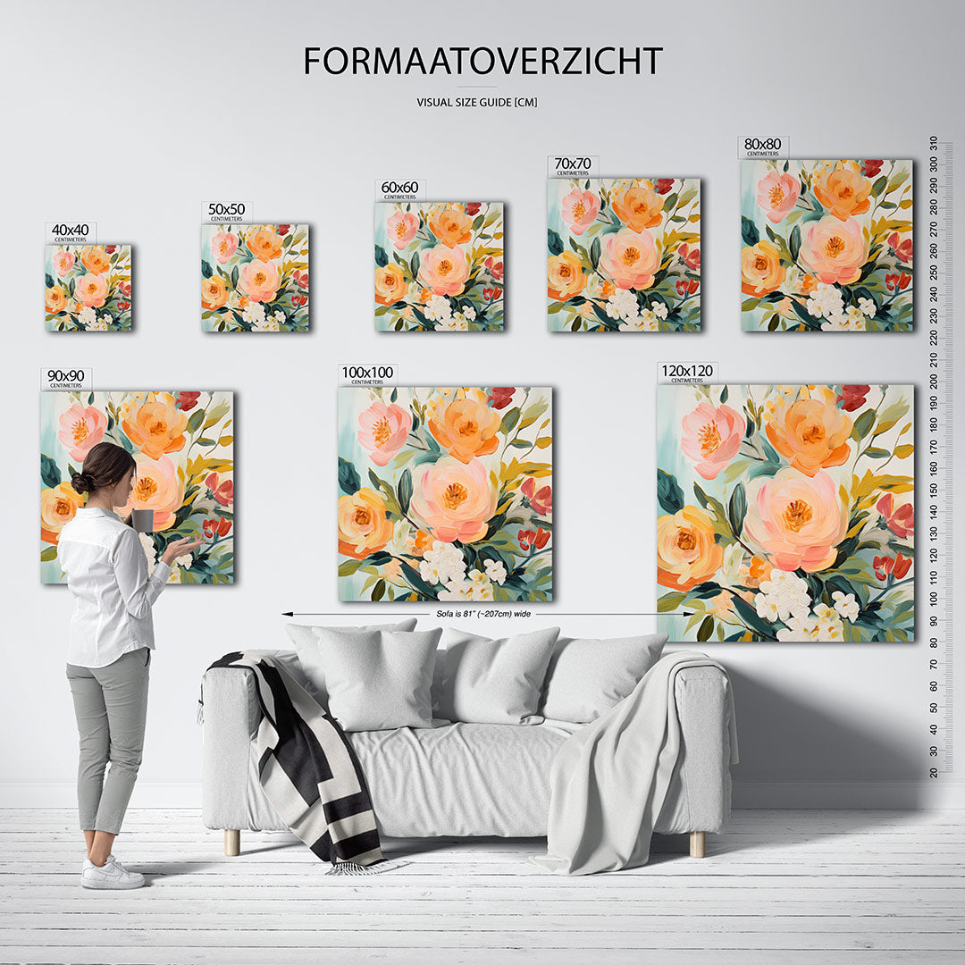 Bloemrijke kleurenexplosie Kunstwerk