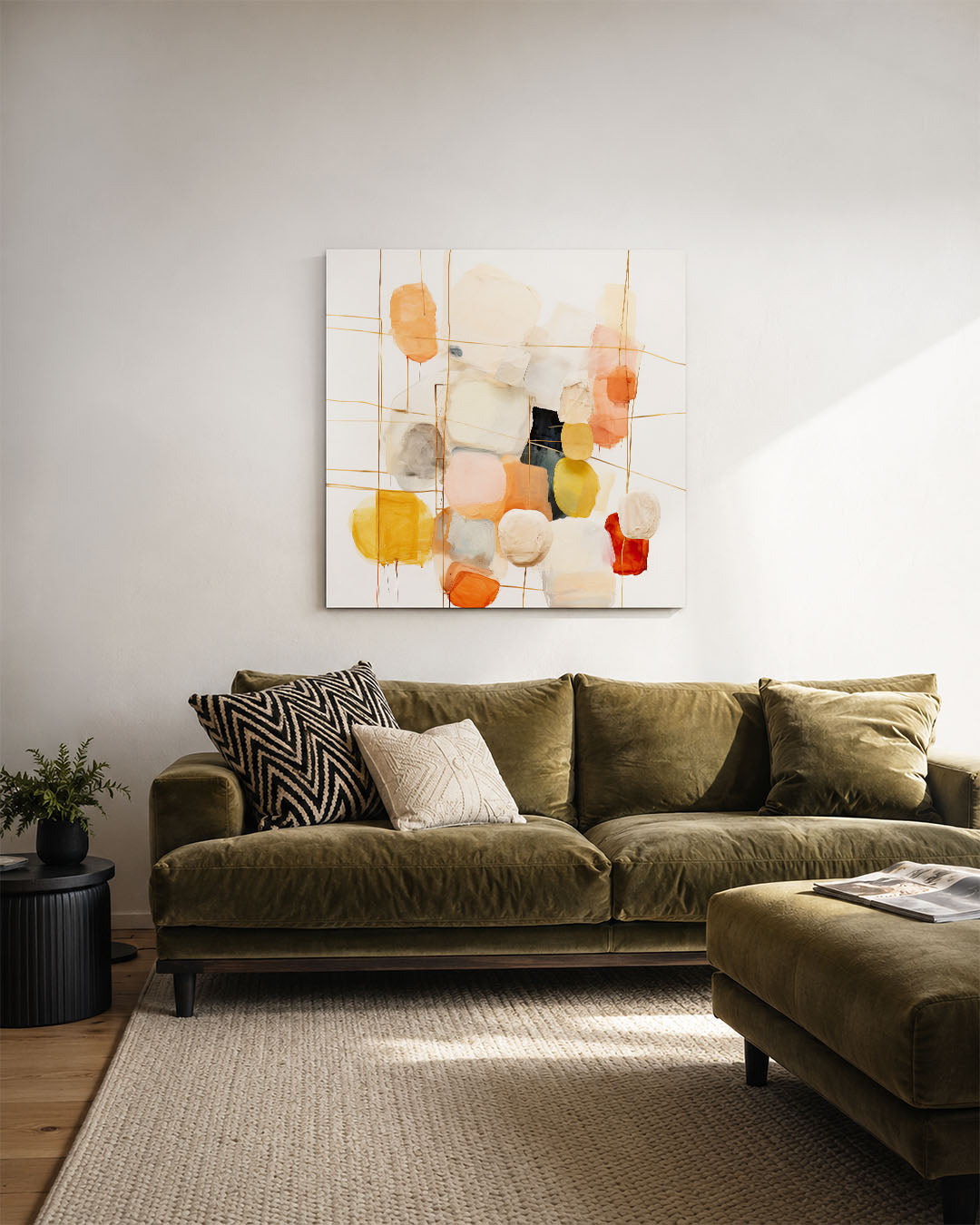 Kleurrijke vormencompositie Kunstwerk