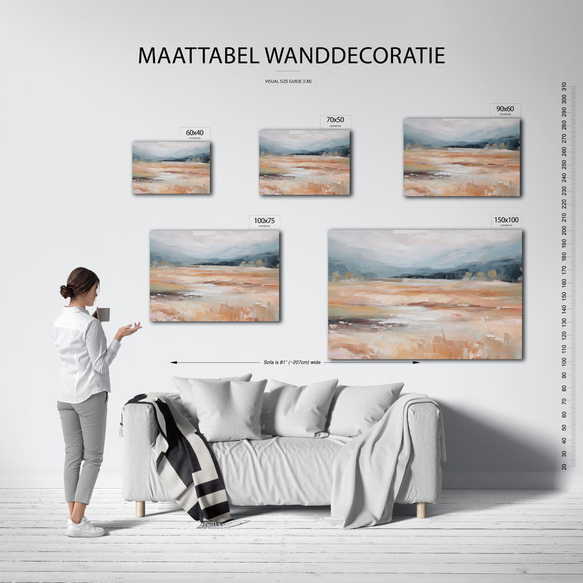 Dromerige landschap compositie Kunstwerk