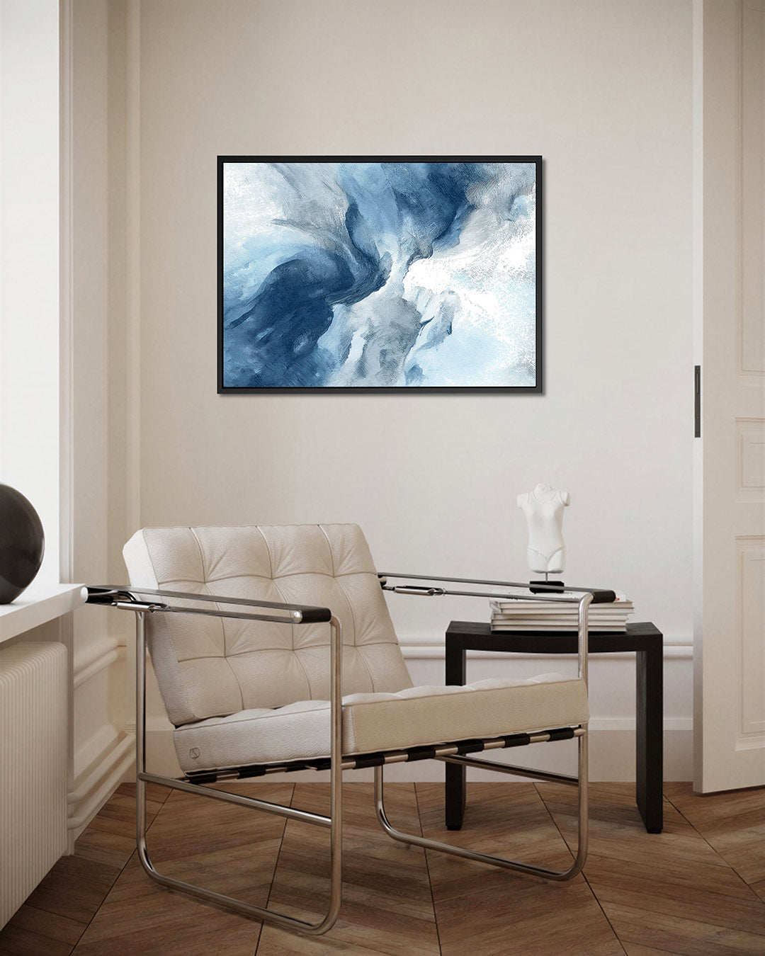 Vloeiende blauwe bewegingen Kunstwerk