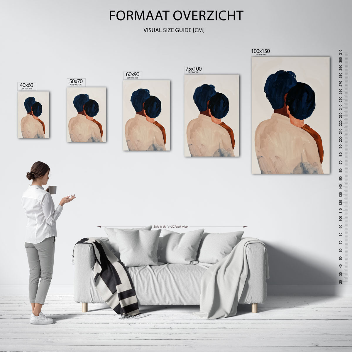 Intieme omhelzing Kunstwerk