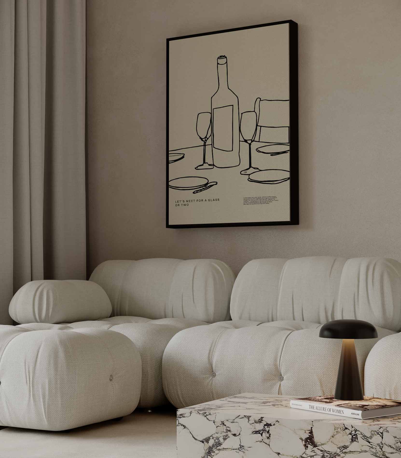 Gezellig aan tafel Kunstwerk-canvas-dibond-plexiglas-wanddecoratie-WallArtistic