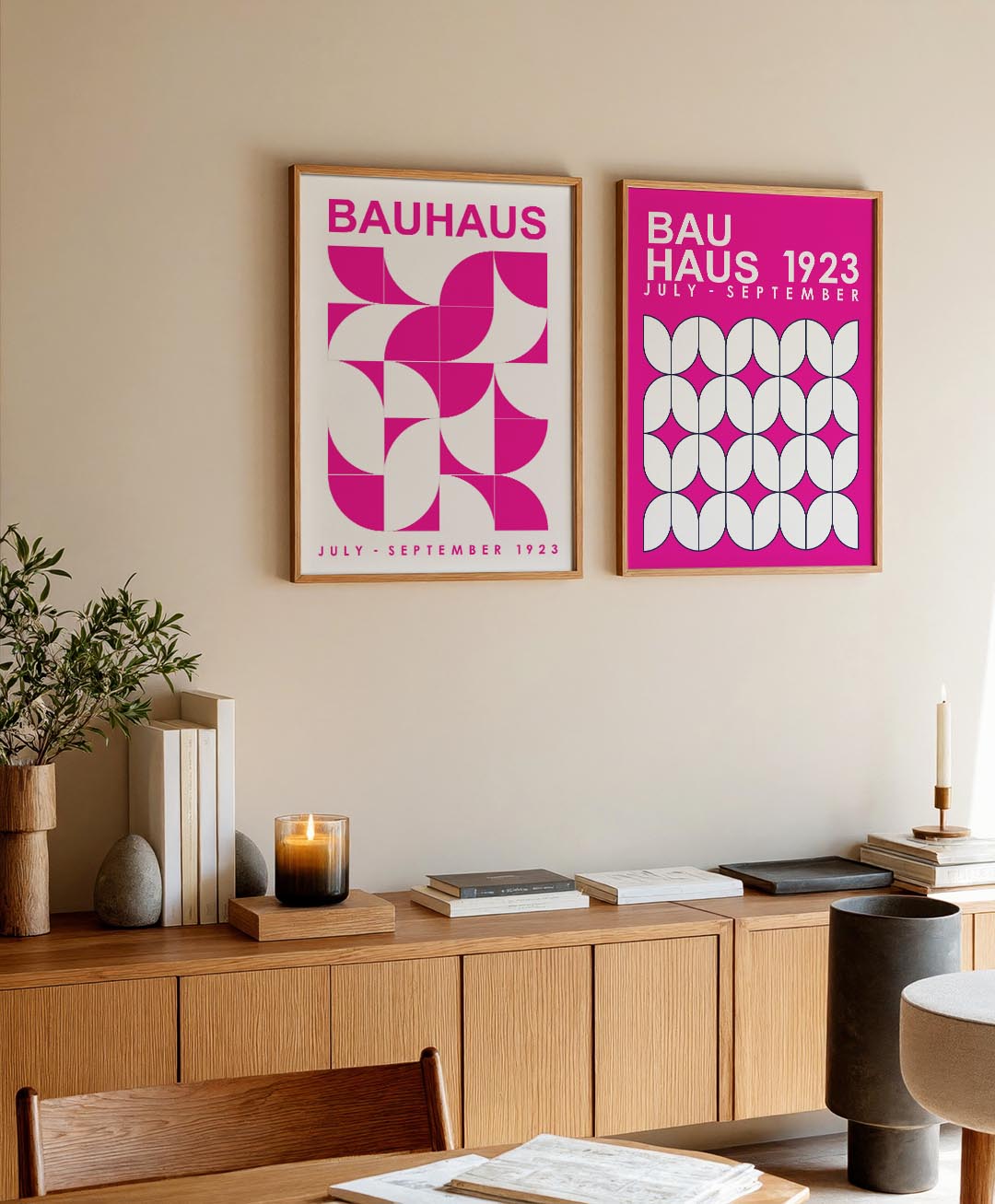 Kleurrijk lijnenspel Posterset