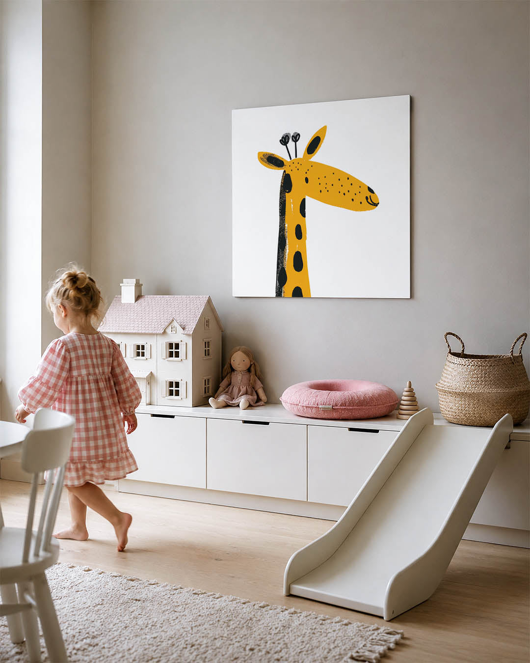 Vrolijke giraffe illustratie Kunstwerk