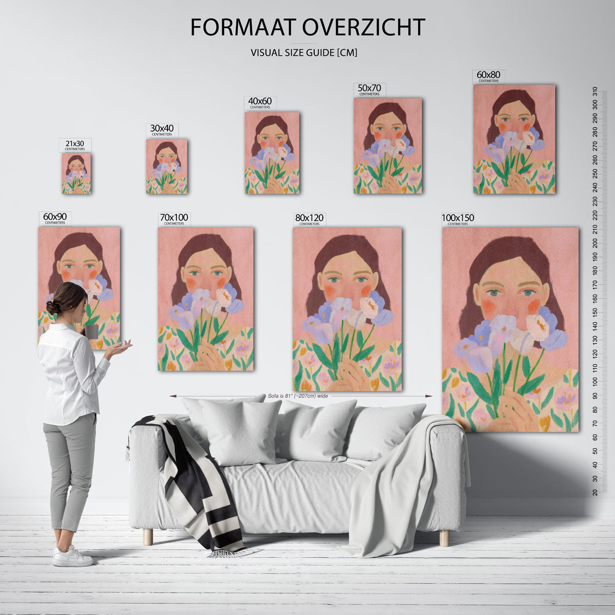 Vrouw met bloemen Poster