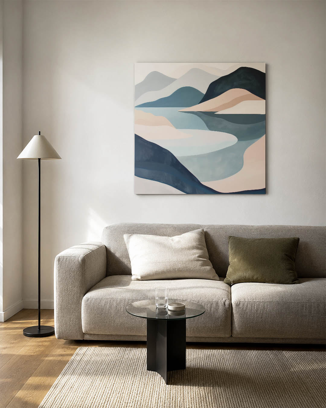 Vloeiende berglandschap Kunstwerk