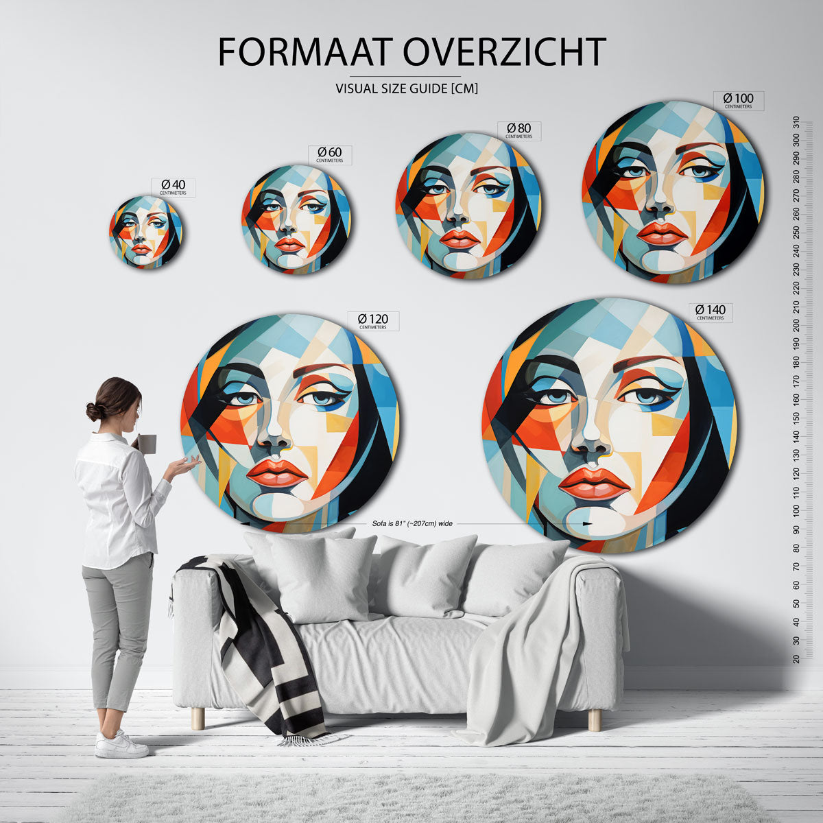 Vrouwelijk portret Muurcirkel