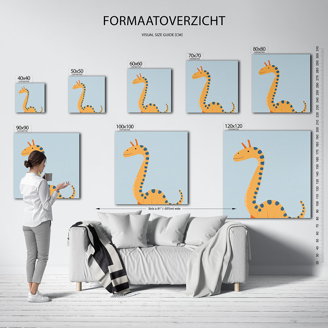 Speelse dinosaurus illustratie Kunstwerk