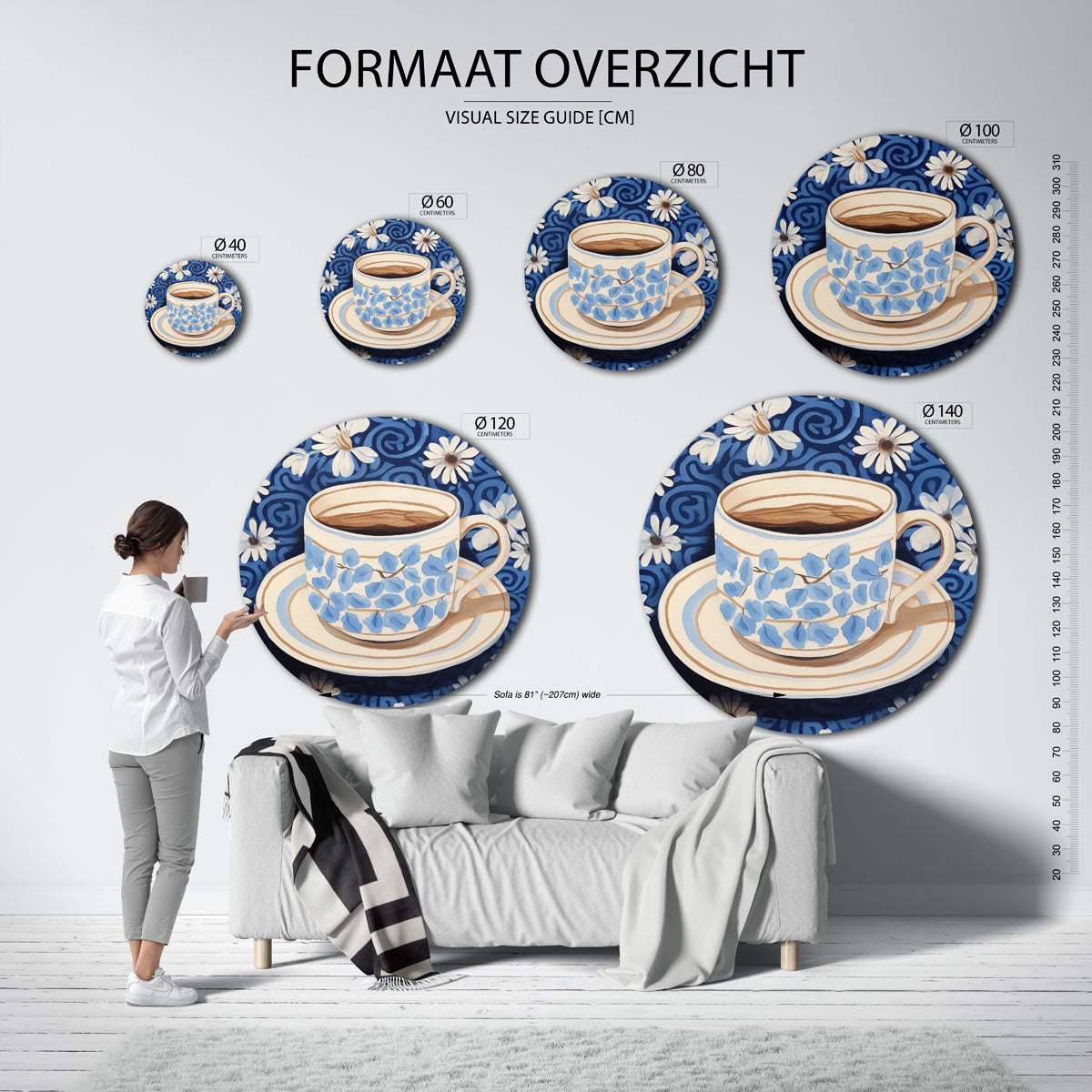 Bloemen en kopje Muurcirkel