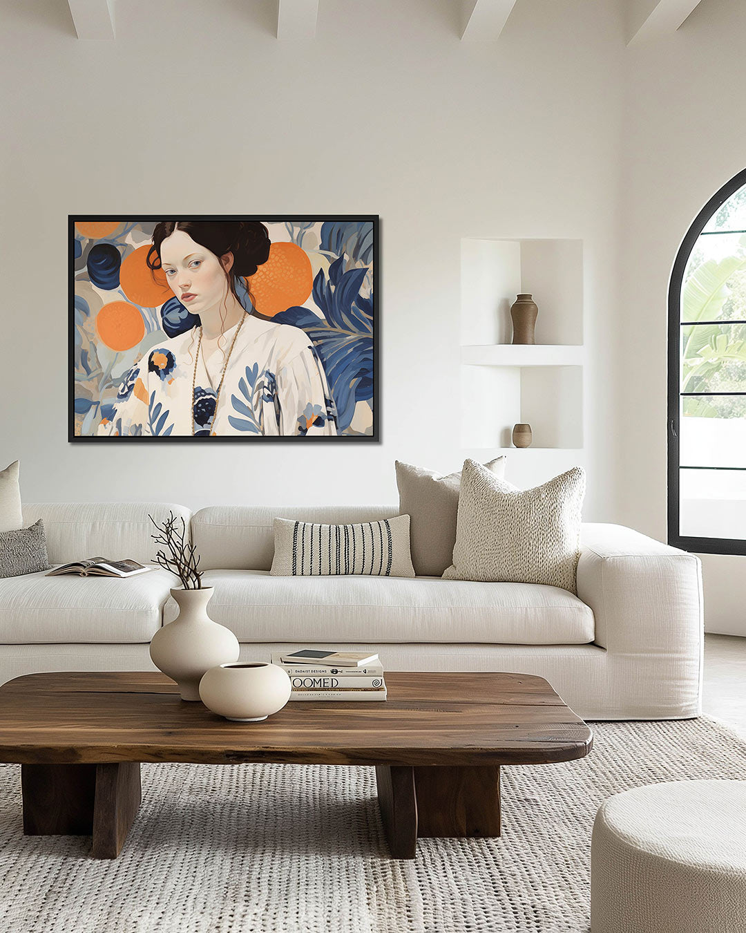 Vrouwelijk portret met patronen Kunstwerk