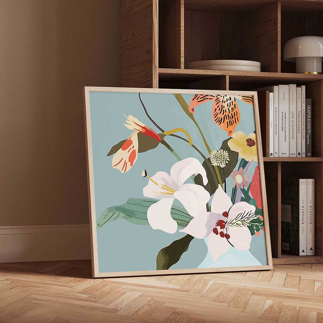 Bloemen in vaas Poster