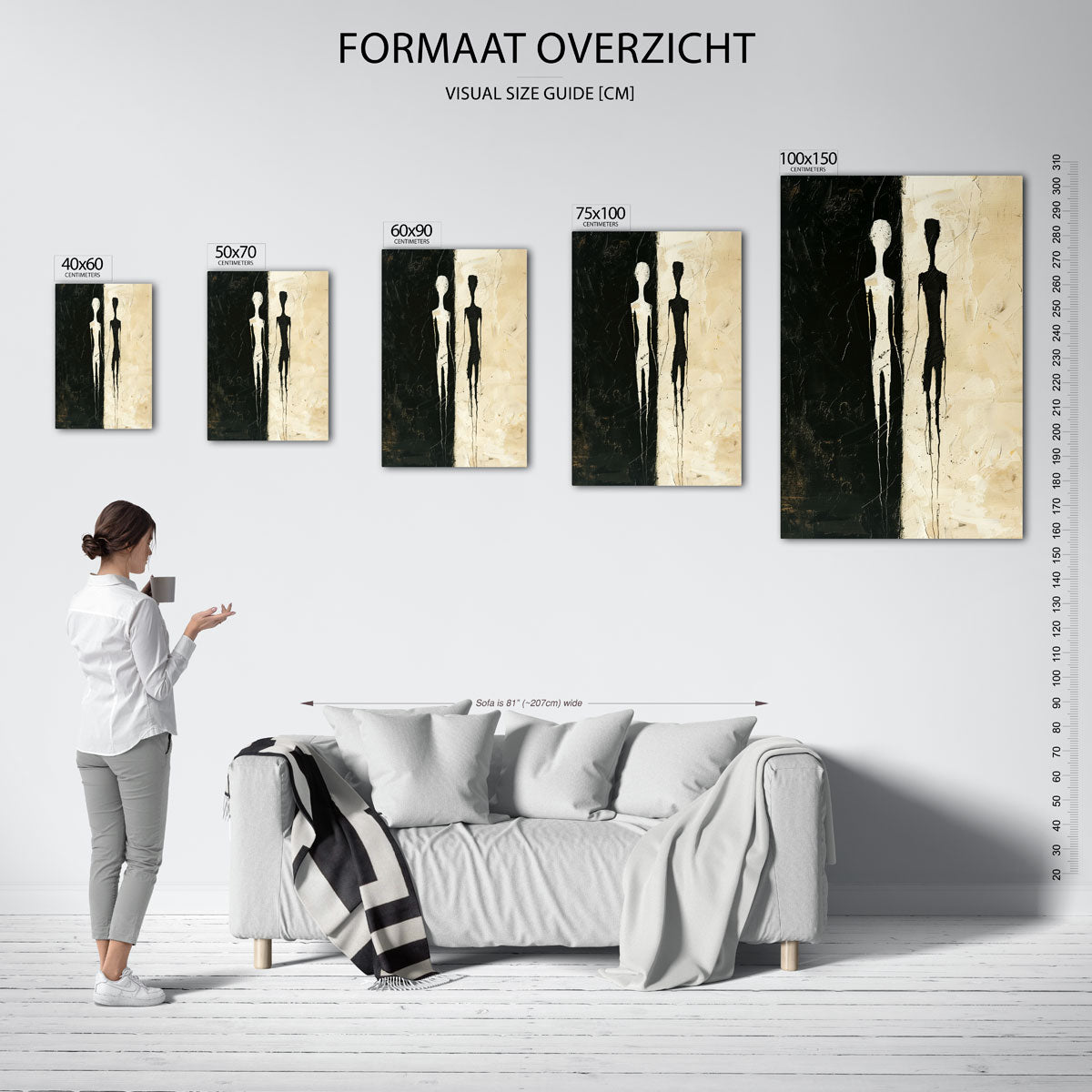 Tegenovergestelde figuren Kunstwerk