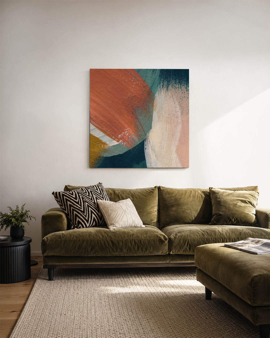 Dynamische kleurencompositie Kunstwerk