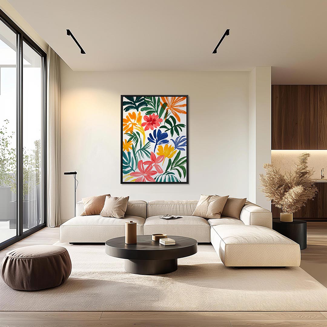 Kleurrijke bloemenvormen Kunstwerk
