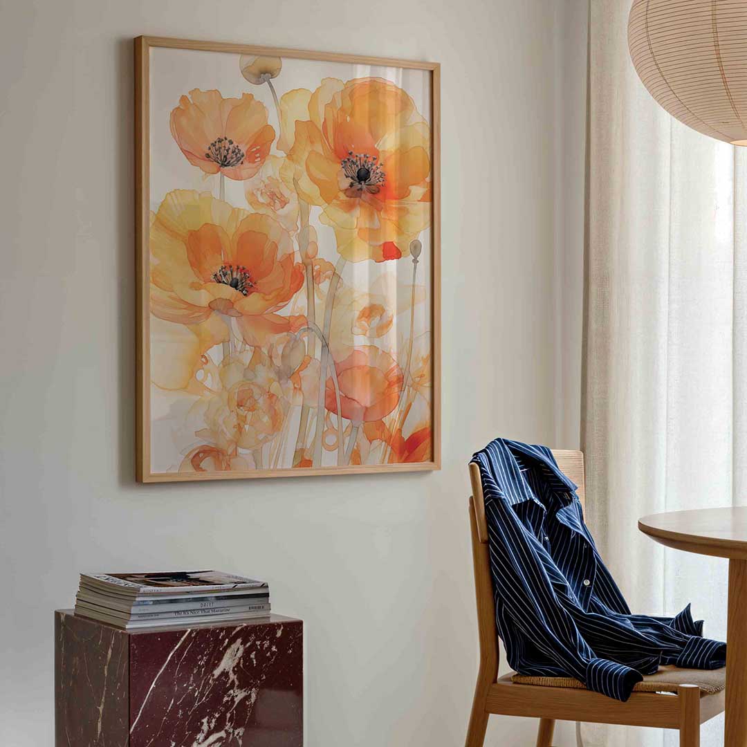 Oranje bloemen Poster