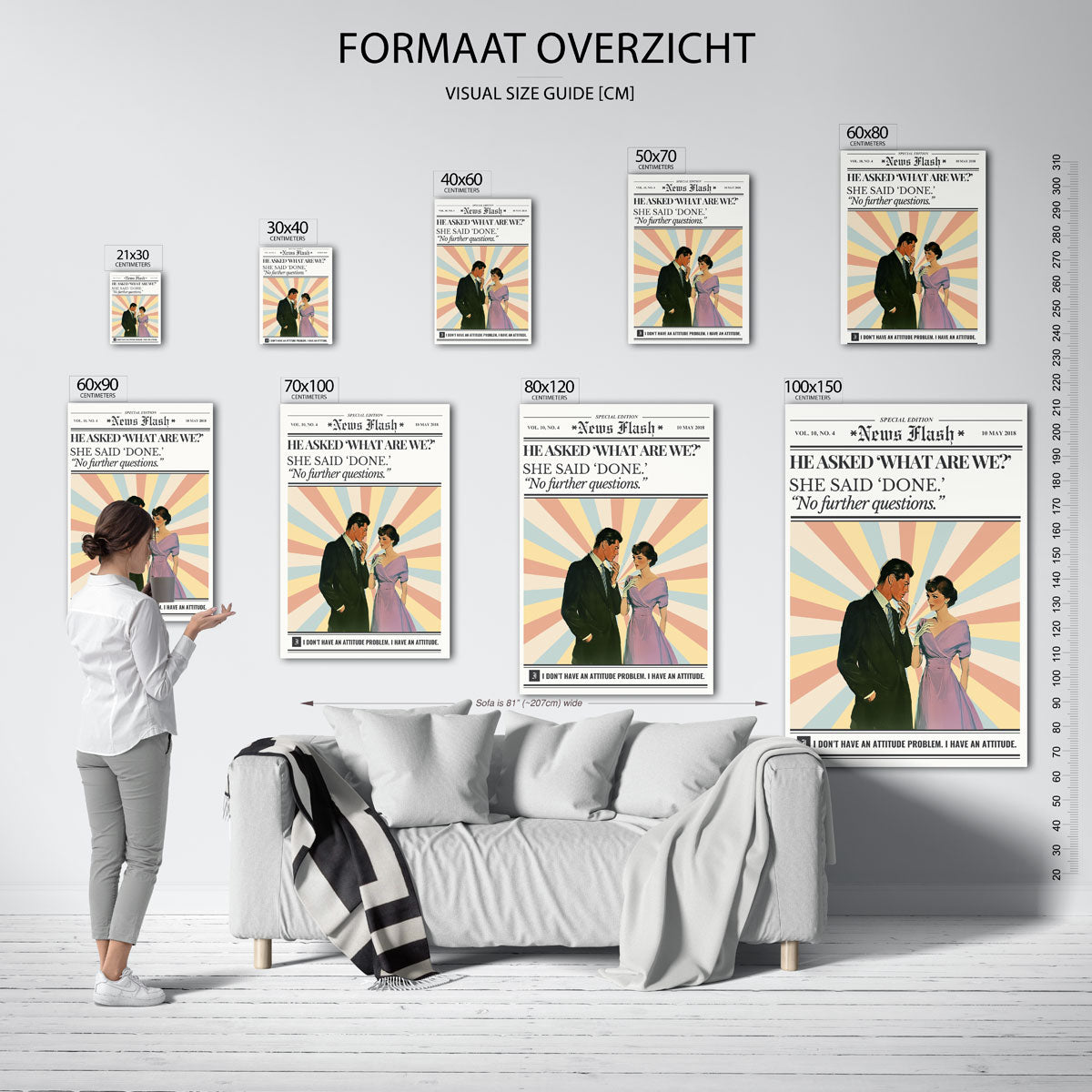Retro koppel met tekst Poster