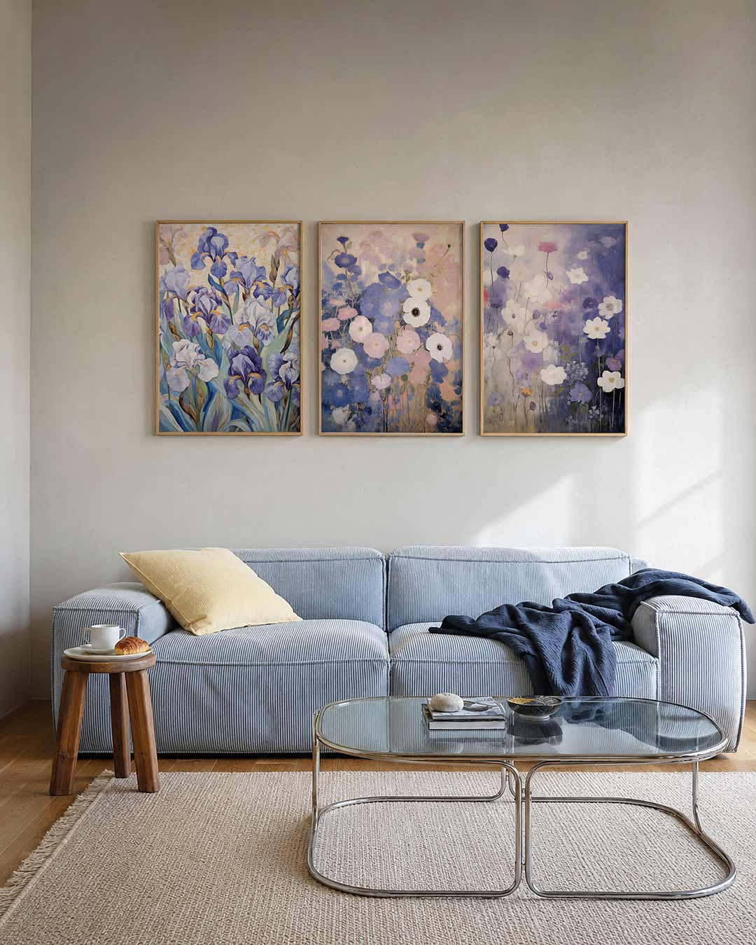 Bloemrijke kleurvlakken Posterset