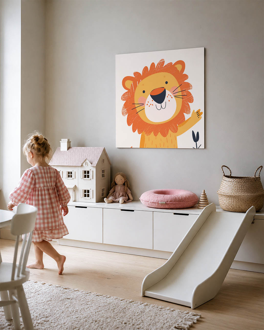 Vrolijke leeuw illustratie Kunstwerk
