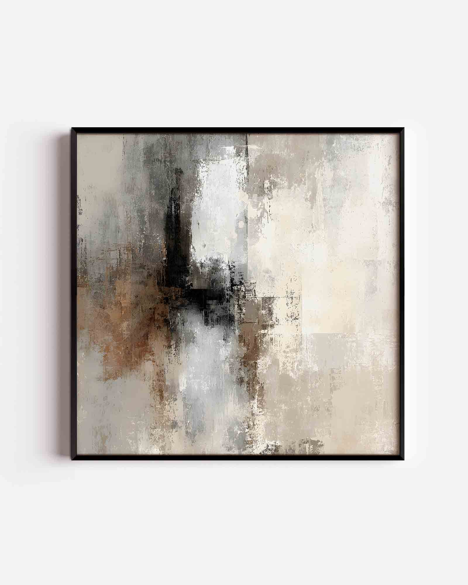 Abstracte beige en grijze Poster