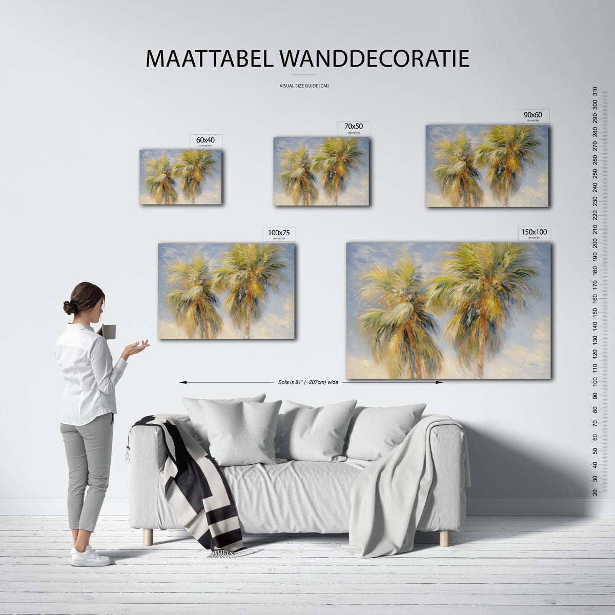 Dromerige palmbomen Kunstwerk