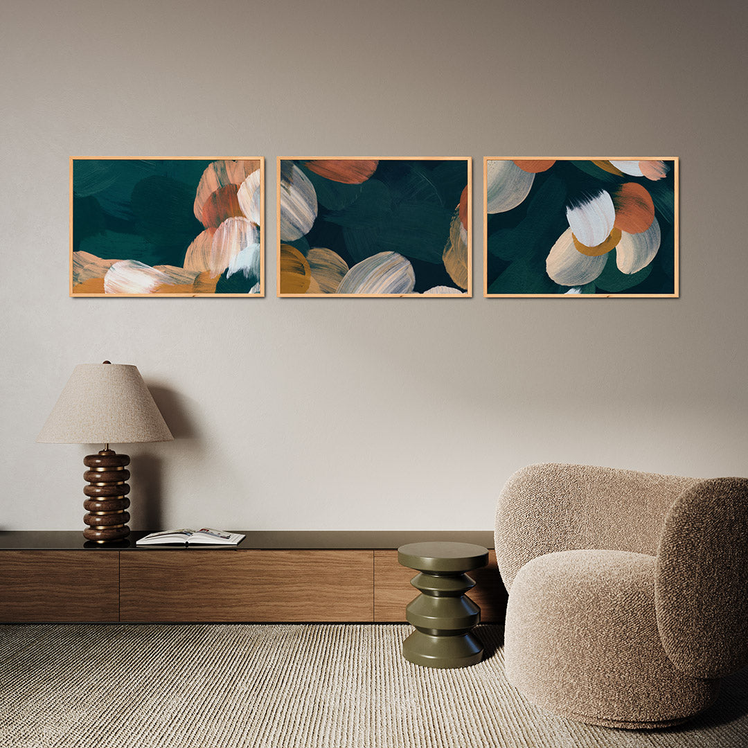 Kleurrijke penseelstreken Posterset