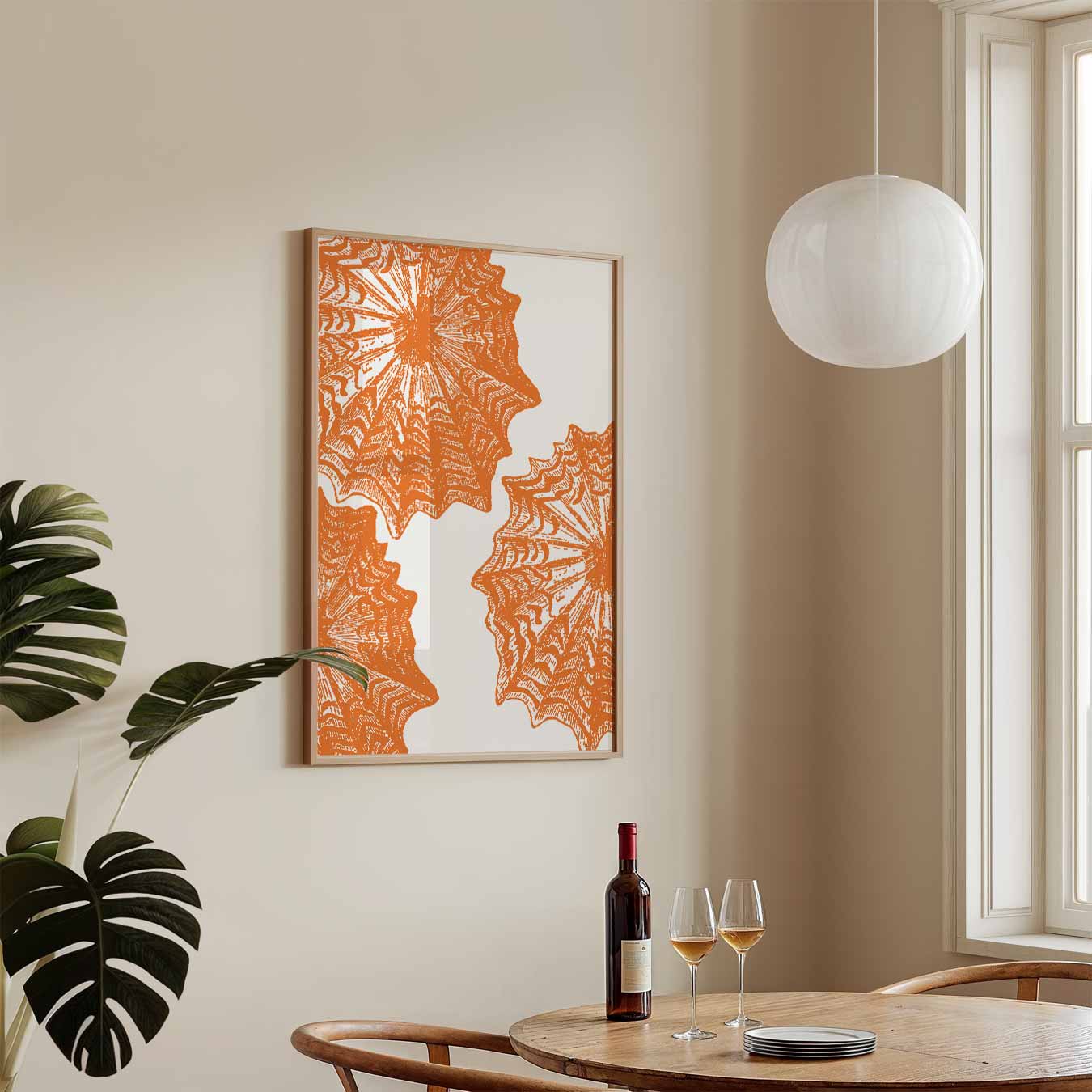 Stijlvolle Oranje Botanische Print Poster-WallArtistic
