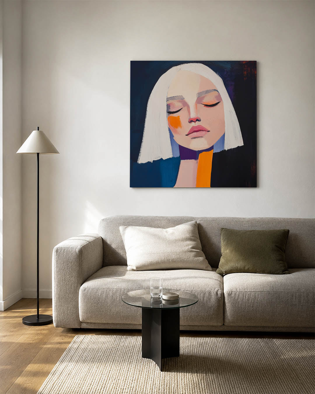 Dromerige vrouwengezicht Kunstwerk