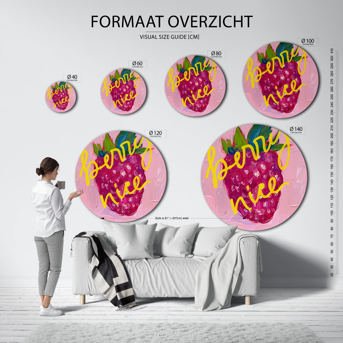 Framboos met tekst Muurcirkel
