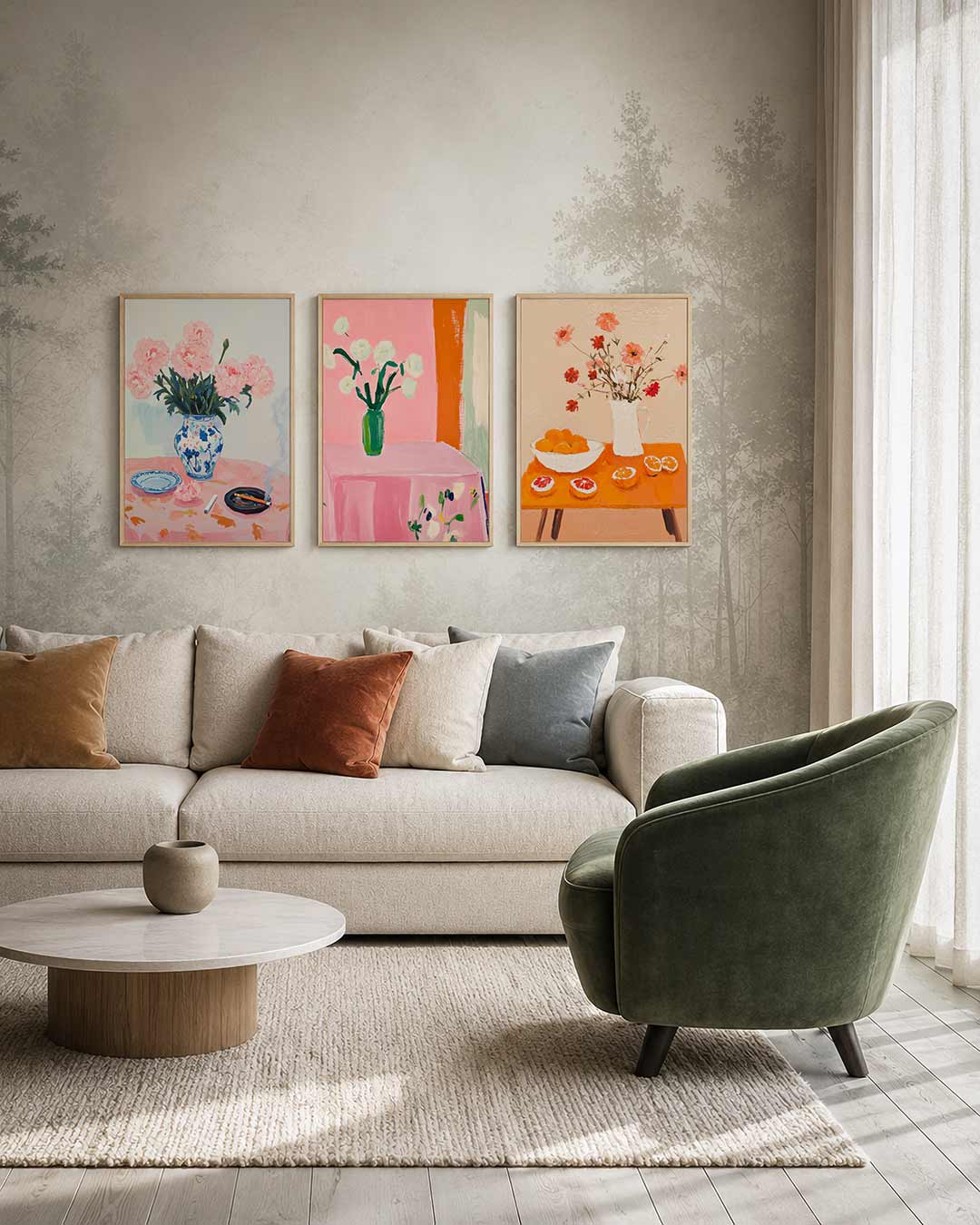 Bloemen en rook Posterset